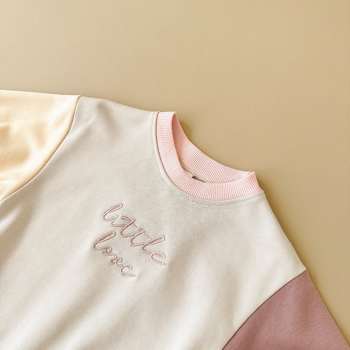 Little Love Embroidered Baby Girl Bubble Romper - Soft Pastel Sweatshirt Bodysuit (1-18M)