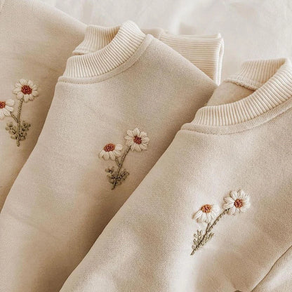 Girl's Baby & Toddler Cotton Knit Tracksuit - Floral Embroidered Sweatshirt & Jogger Set (9M-4T)