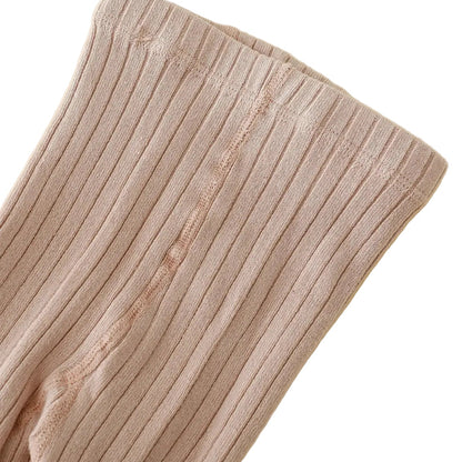 4-Pack Kids & Baby Soft Cotton Striped Tights - All-Season Ribbed Stockings (6M- 12Y)