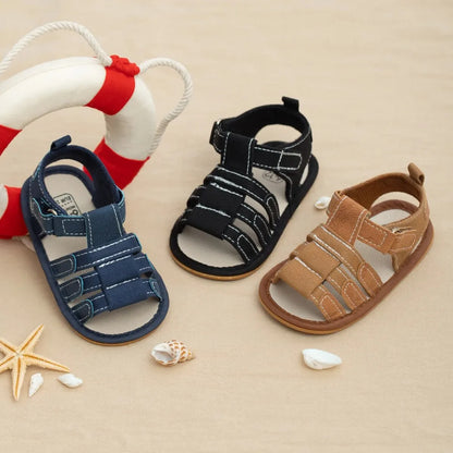 Baby Boy First Walker Sandals - Non-Slip Rubber Sole Summer Shoes for Infants & Toddlers (0-18M)