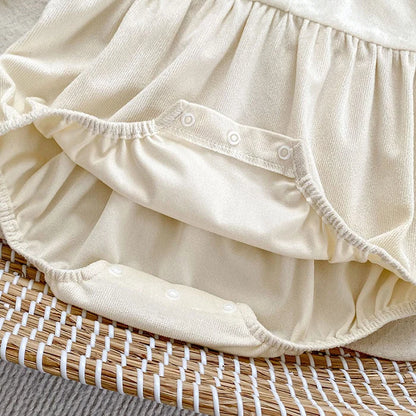 Baby Girl Bunny Ear Easter Bodysuit - Long Sleeve Cotton Jumpsuit (3-24M)