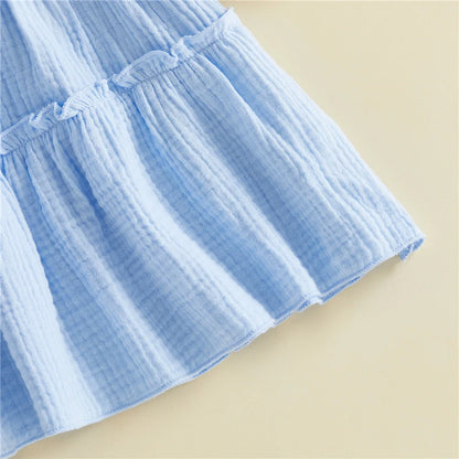 Toddler & Baby Girl Tiered Cotton Summer Dress - Sleeveless Bow Strap Sun Dress (6M-4T)