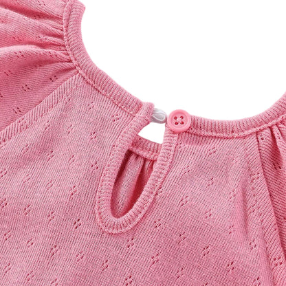 Baby Girls' Cotton Ribbed Romper Set - 2-Pack Short Sleeve & Sleeveless Jumpsuits (0-12M)