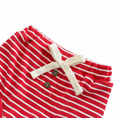 Baby & Toddler Girls "Sweetest Pick" Strawberry T-Shirt and Striped Shorts 2pc Summer Set (6M-3T)