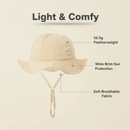 Baby & Toddler Cotton Wide Brim Sun Bucket Hat (3-18M)