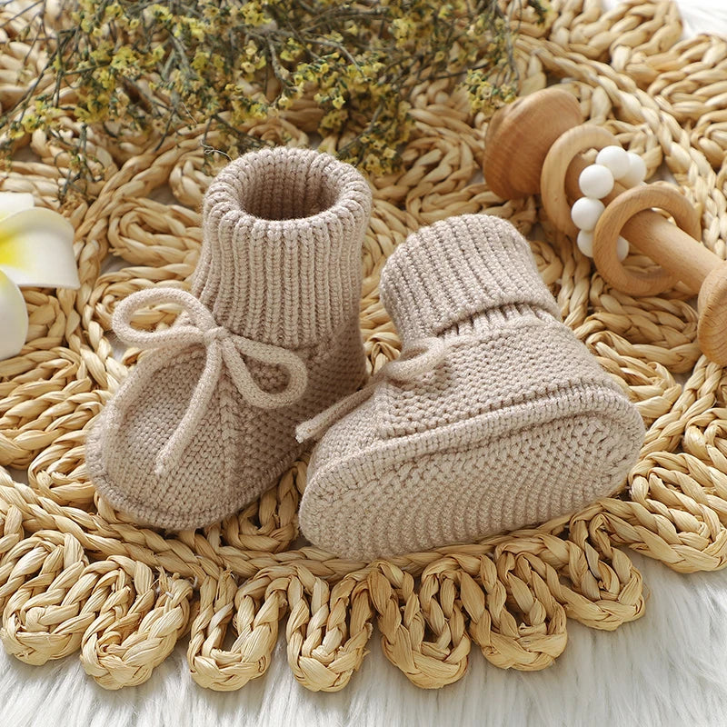 Plush High-Cuff Knit Baby Booties (0-18M)