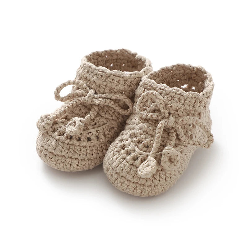 Vintage-Inspired Moccasin Knit Baby Booties (0-18M)