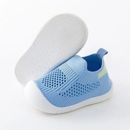 Infant & Toddler Mesh Knit Sneakers: Lightweight Non-Skid Prewalker Shoes for( 0-4T)