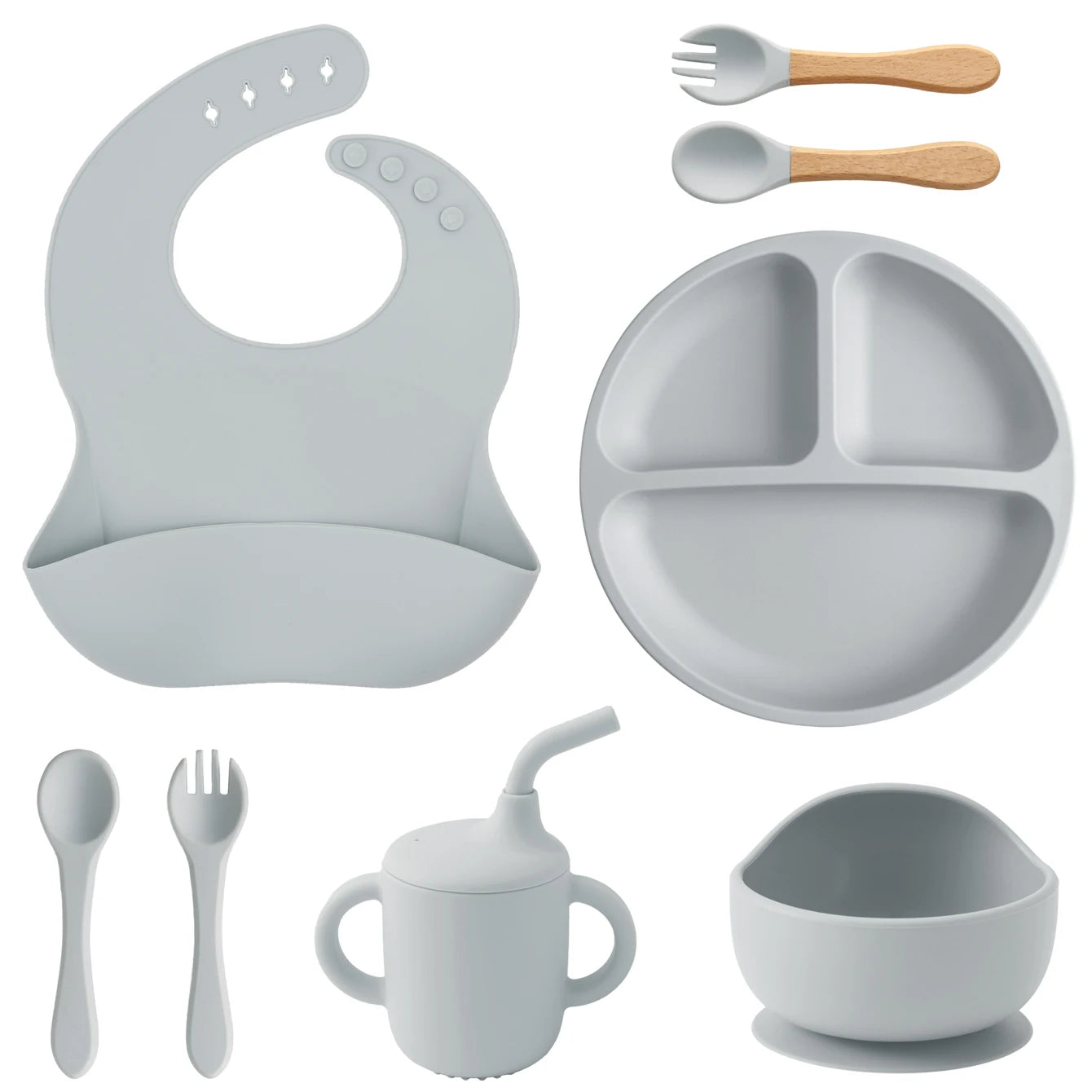 Complete 8-Piece Silicone Feeding & Weaning Set