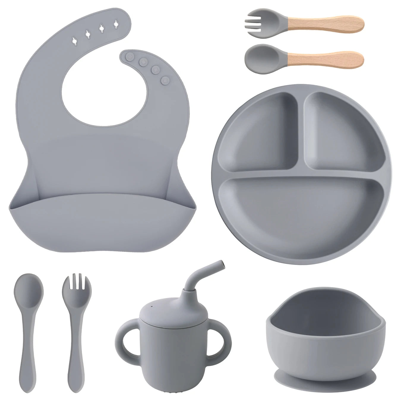 Complete 8-Piece Silicone Feeding & Weaning Set