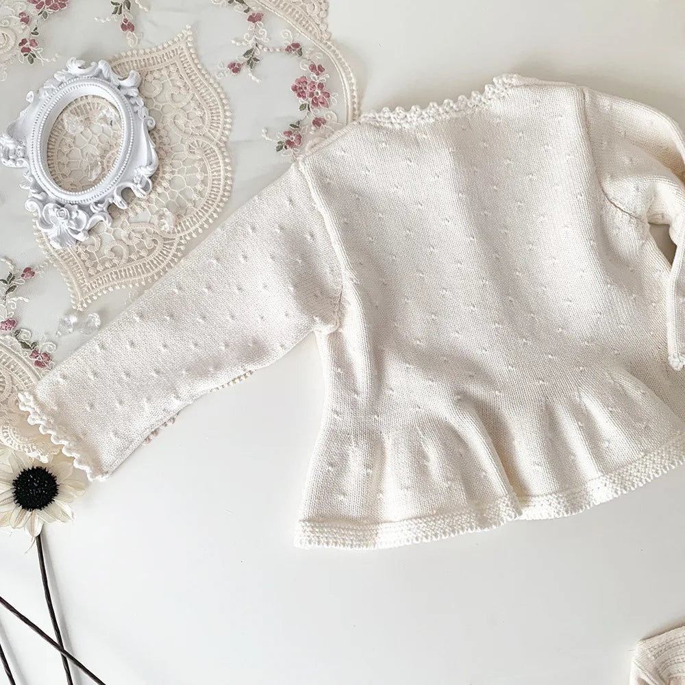 Baby & Toddler Girl 100% Cotton Knit Ruffle Cardigan Sweater (6M-5T)
