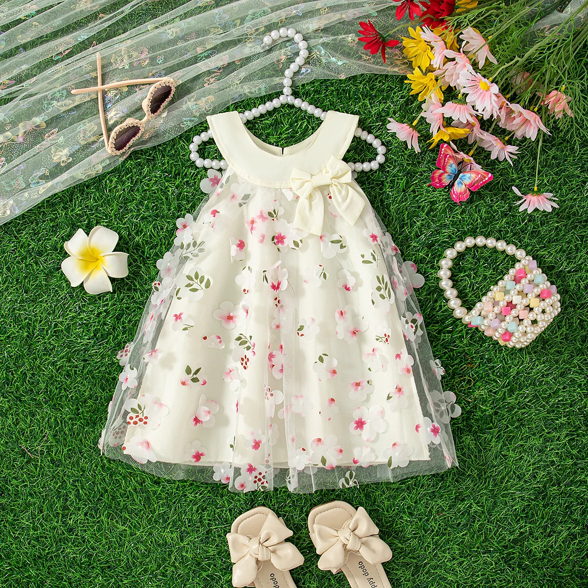 3D Floral Baby & Toddler Girl Princess Dress - Summer Mesh Tutu (3M-3T)