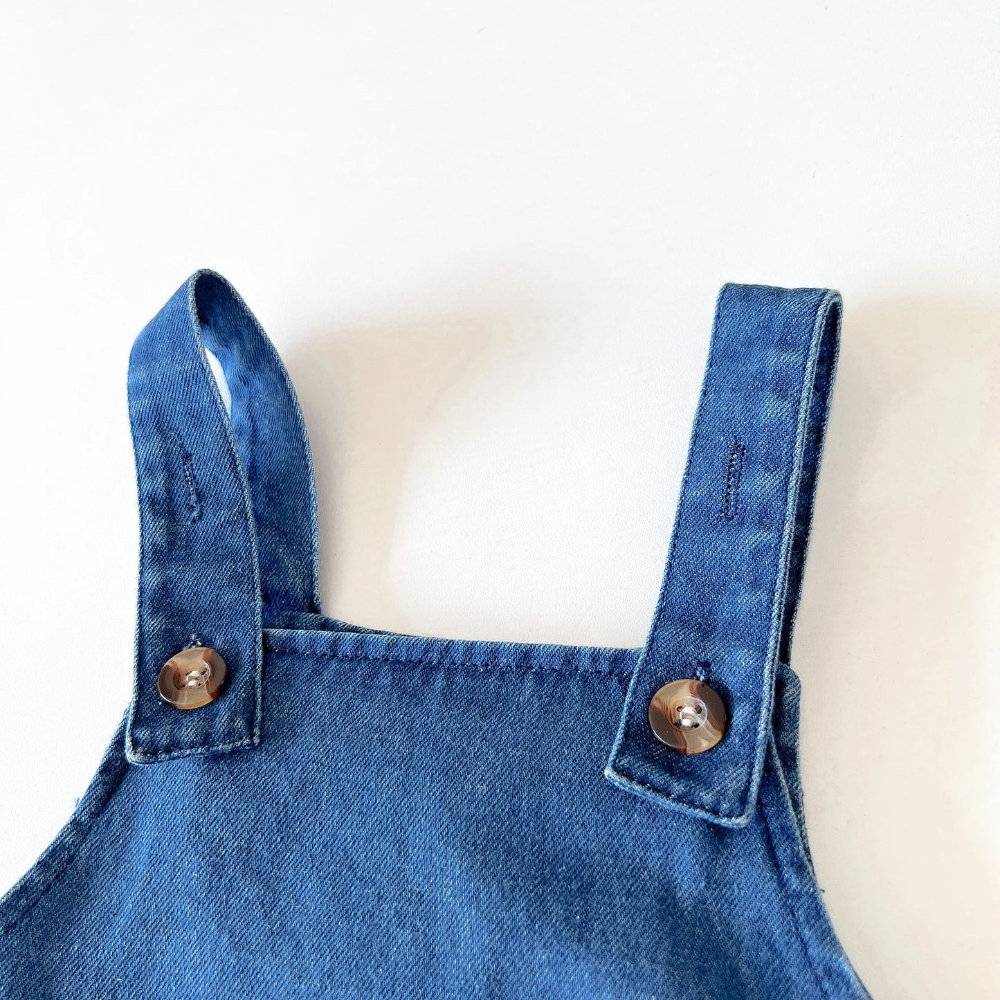 Unisex Baby Striped T-Shirt and Denim Bear Romper Set - 2pc Summer Toddler Outfit (3M-3T)