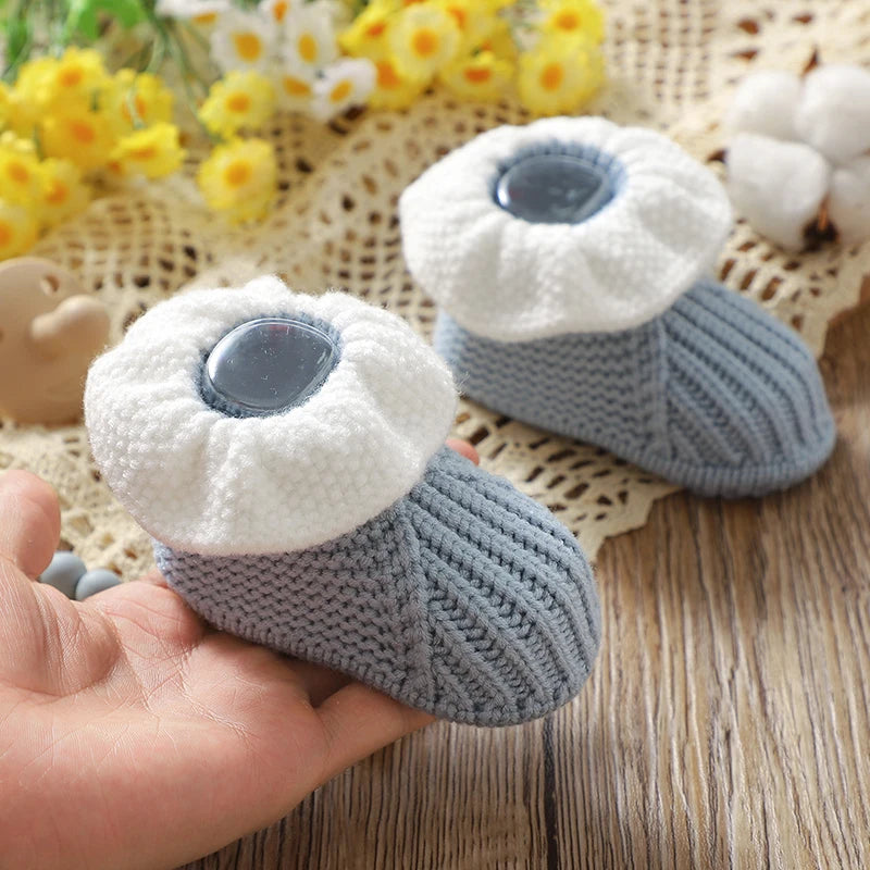 Soft-Knit Ruffled Baby Booties (0-18M)