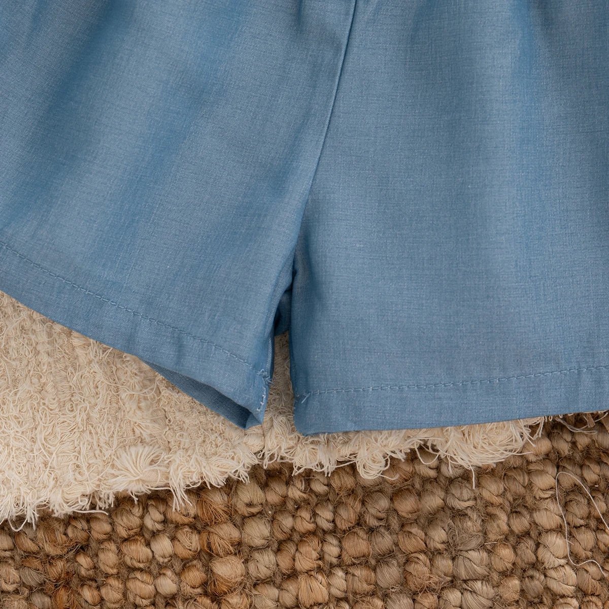 Baby & Toddler Girl 2-Piece Mushroom Cotton Set - Blue Ruffle Tank & Shorts (9M-4T)