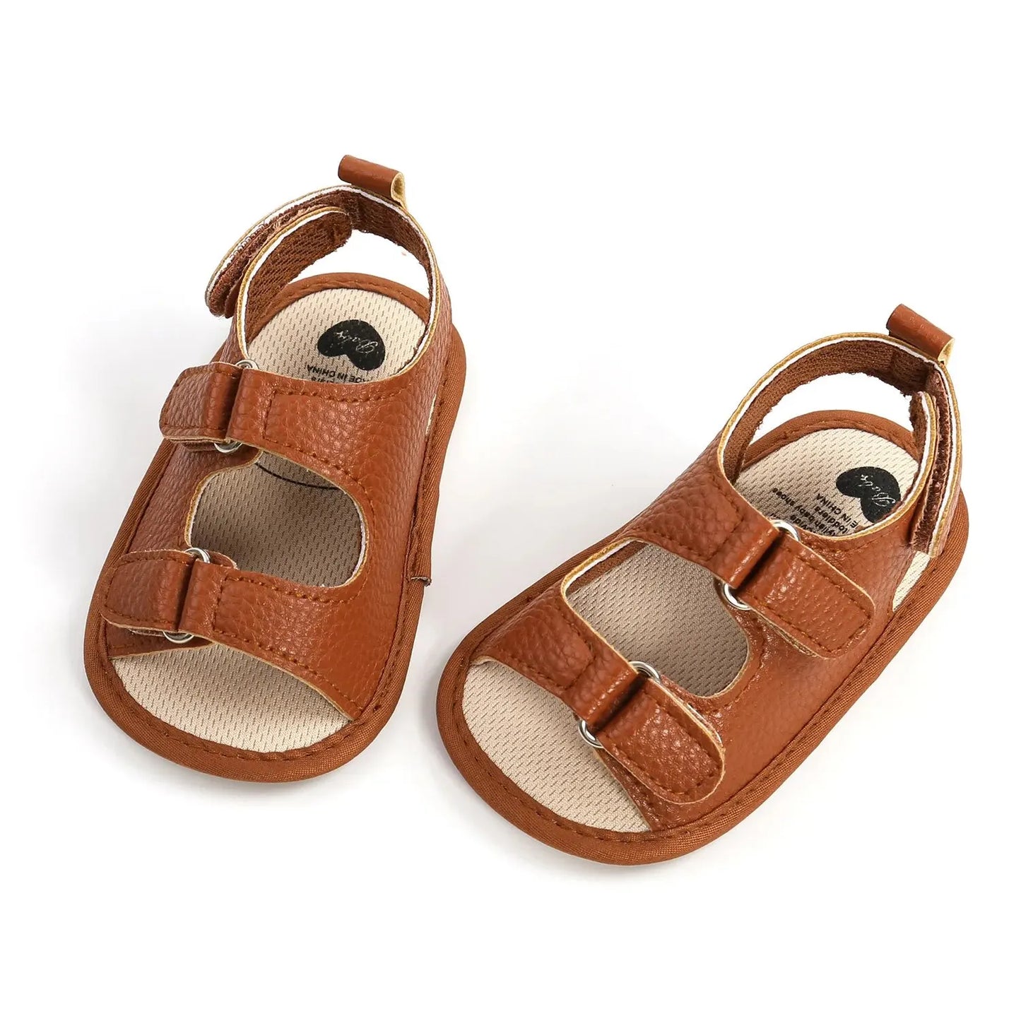 Unisex Baby Summer Vegan Leather Sandals - Anti-Slip Soft Sole Infant First Walkers (0-18M)