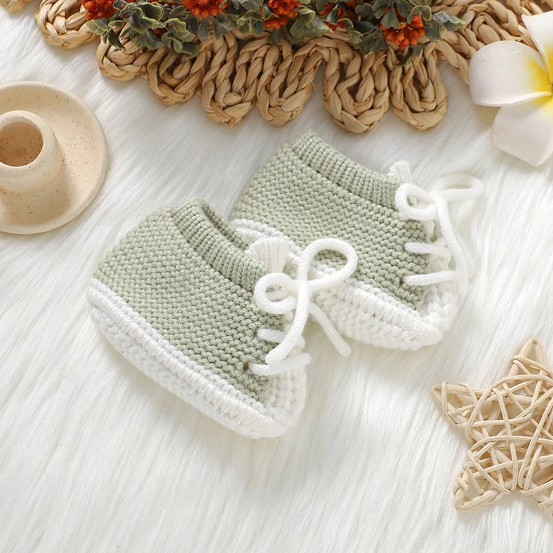 Sneaker Style Knit Baby Booties (0-18M)