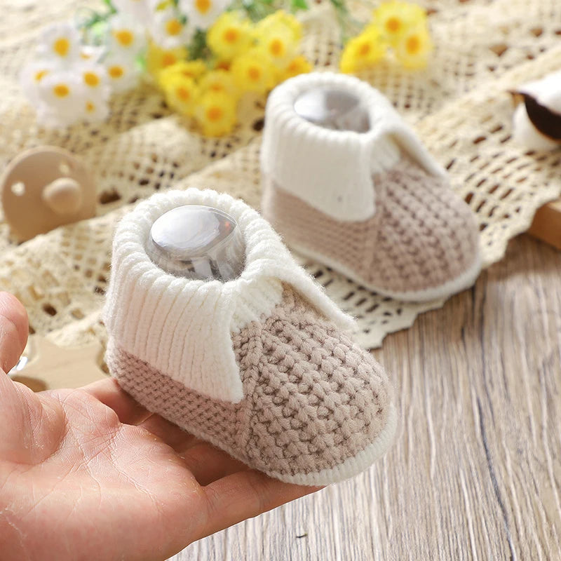 Boutique Style Cuffed Knit Baby Booties (0-18M)