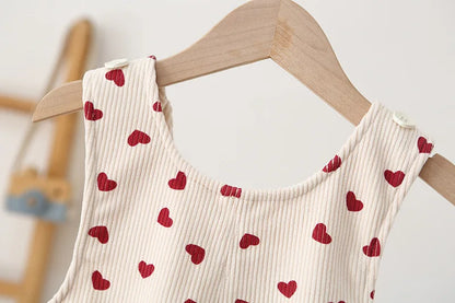 Toddler Corduroy Overalls – Heart Embroidery & Print Bib Pants (9M-4T)