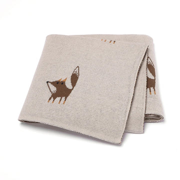 Cute Cartoon Foxes Baby Blanket