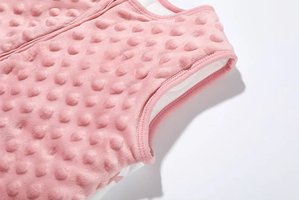 Baby Sleep Sack 1.5 TOG – Cotton Wearable Blanket Vest with Sensory Minky Dot Chest (3-24M)
