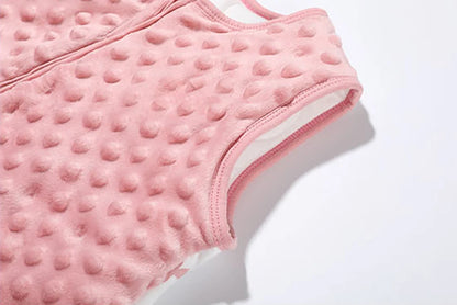 Baby Sleep Sack 1.5 TOG – Cotton Wearable Blanket Vest with Sensory Minky Dot Chest (3-24M)