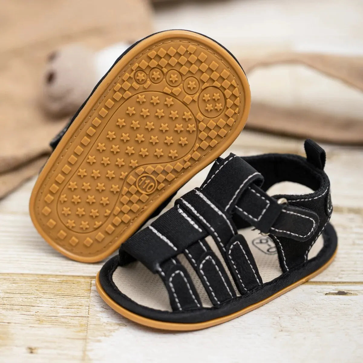 Baby Boy First Walker Sandals - Non-Slip Rubber Sole Summer Shoes for Infants & Toddlers (0-18M)