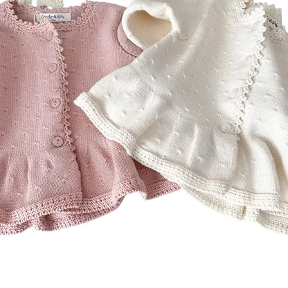 Baby & Toddler Girl 100% Cotton Knit Ruffle Cardigan Sweater (6M-5T)