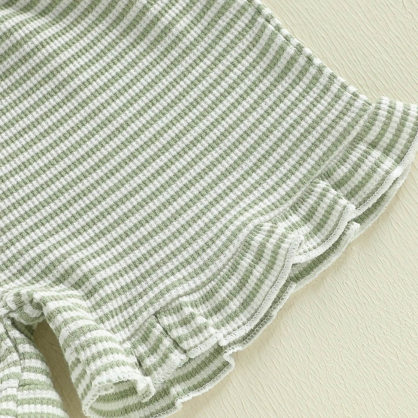 Toddler Baby Girls Striped Ruffle Jumpsuit - Cute Sleeveless Bow Romper (12M-5T)