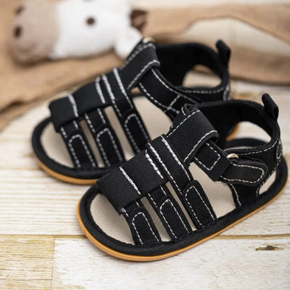 Baby Boy First Walker Sandals - Non-Slip Rubber Sole Summer Shoes for Infants & Toddlers (0-18M)