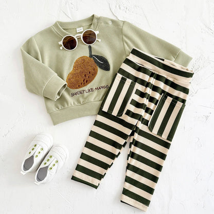 Unisex Baby Mango Sweatshirt & Pants Set | 2-Piece Winter Outfit (6M-3T)