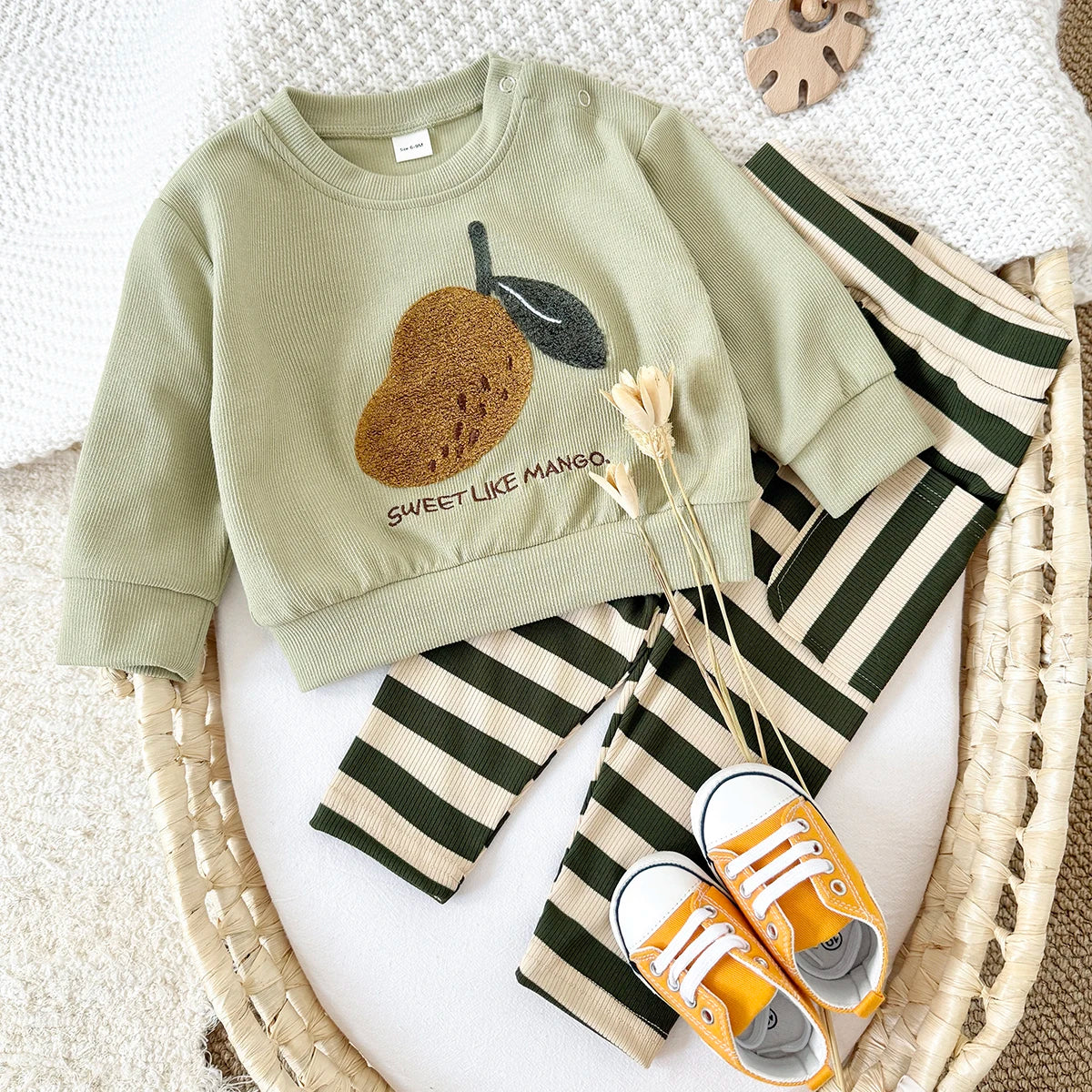 Unisex Baby Mango Sweatshirt & Pants Set | 2-Piece Winter Outfit (6M-3T)