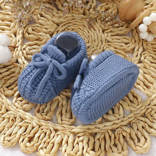 Textured Rib Knit Baby Booties (0-12M)
