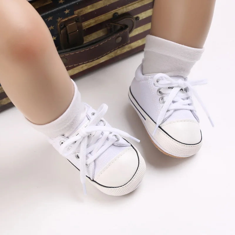 Classic Infant Athletic Sneaker | Soft Sole Canvas Crib Shoes (0-18M)
