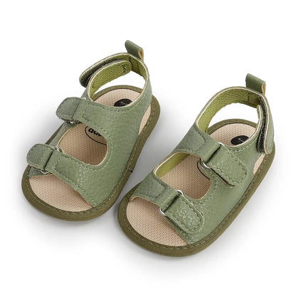 Unisex Baby Summer Vegan Leather Sandals - Anti-Slip Soft Sole Infant First Walkers (0-18M)