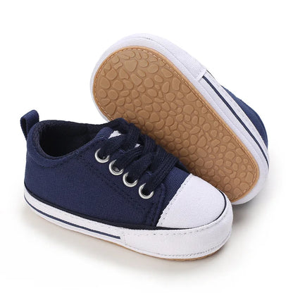 Classic Infant Athletic Sneaker | Soft Sole Canvas Crib Shoes (0-18M)