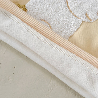 Toddler Girl Winter Bunny Fleece Outfit - 2pc Sherpa-Lined Sweatshirt & Joggers Set (6M-3T)