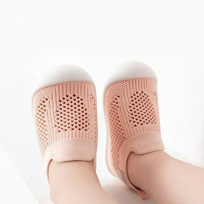 Infant & Toddler Mesh Knit Sneakers: Lightweight Non-Skid Prewalker Shoes for( 0-4T)