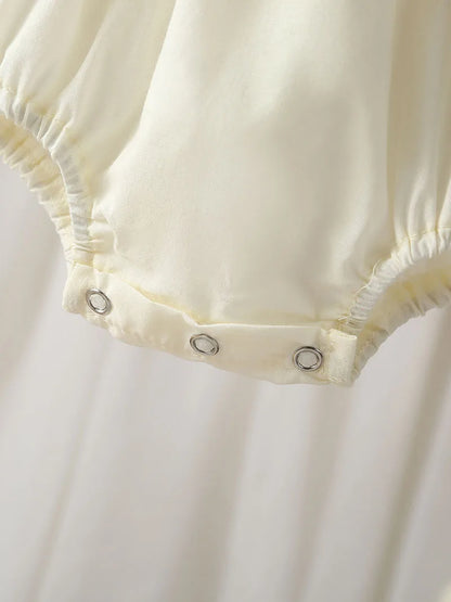 Baby Girl Floral Embroidery Summer Romper Dress - Sleeveless Cotton Bodysuit (3-24M)