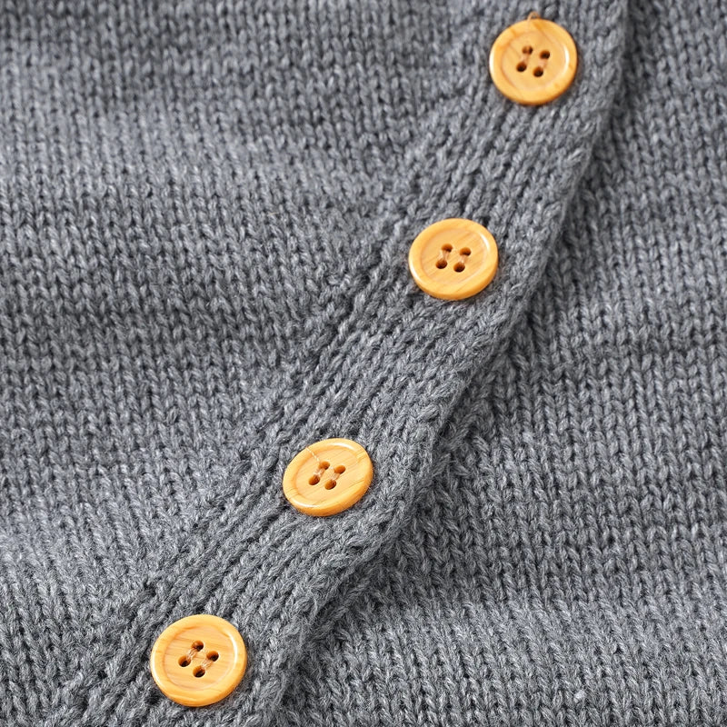 Knitted Baby Romper & Hat Set - Soft Side-Button Jumpsuit (0-18M)