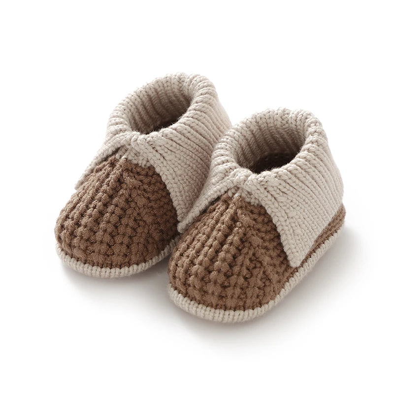 Boutique Style Cuffed Knit Baby Booties (0-18M)