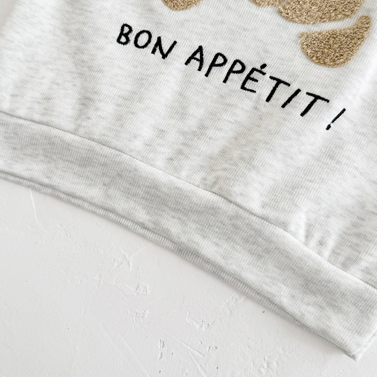 Bon Appétit Croissant Baby Set | French Style Cotton Top & Striped Leggings (6M-3T)
