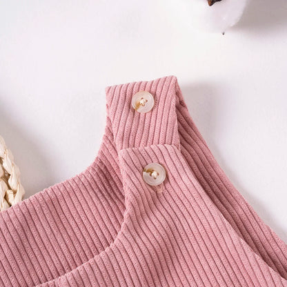 Unisex Baby Bear Corduroy Overalls - Toddler Bib Romper Jumpsuit (3-3T)