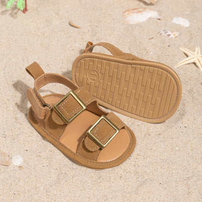 Infant Boys Casual Buckle Beach Sandals - Anti-Slip Soft-Sole First Walkers (0-18M)