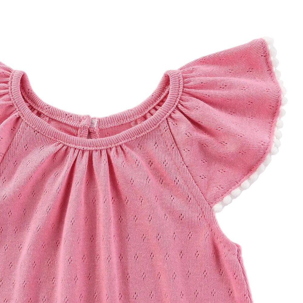 Baby Girls' Cotton Ribbed Romper Set - 2-Pack Short Sleeve & Sleeveless Jumpsuits (0-12M)