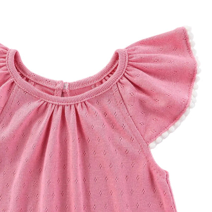 Baby Girls' Cotton Ribbed Romper Set - 2-Pack Short Sleeve & Sleeveless Jumpsuits (0-12M)