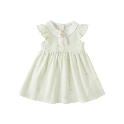 Girls Bunny Easter Dress - Cotton Summer Party Dress (24M-9Y)