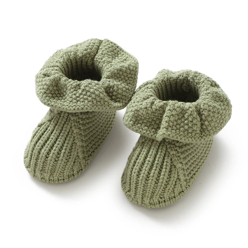 Soft-Knit Solid Ruffled Baby Booties (0-18M)