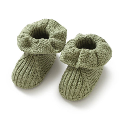 Soft-Knit Solid Ruffled Baby Booties (0-18M)