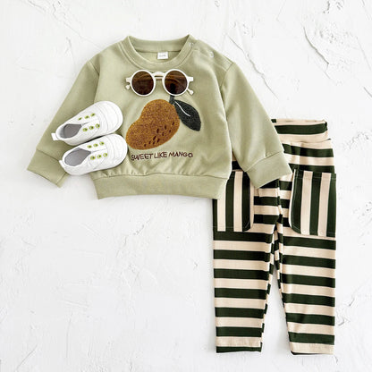 Unisex Baby Mango Sweatshirt & Pants Set | 2-Piece Winter Outfit (6M-3T)